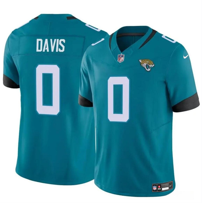Men's Jacksonville Jaguars #0 Gabe Davis Teal 2023 F.U.S.E Vapor Untouchable Limited Stitched Jersey